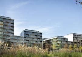 19 Dzielnica- zespół zabudowy mieszkaniowej przy ul. Siennej w Warszawie autorstwa pracowni JEMS Architekci.