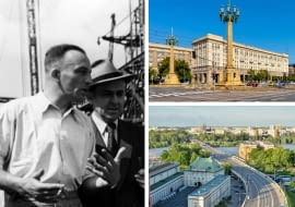 Z lewej: Józef Sigalin; Z prawej na górze: MDM; Z prawej na dole: Trasa W-Z