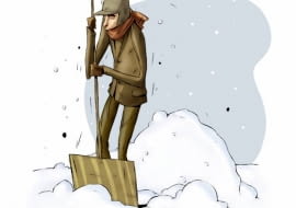 Odśnieżając ogród, unikamy zrzucania grubych warstw śniegu na trawnik, aby murawa pod nim nie gniła