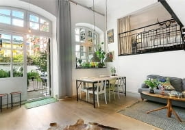 loft, mieszkanie w fabryce, mieszkanie w dawnej fabryce, styl LOFT, styl skandynawski