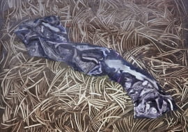 Zjawiskowy worek, 54 x 65 cm, olej na płótnie, 2013 r.