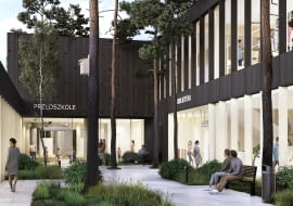 Projekt biblioteki i przedszkola wraz z zagospodarowaniem terenu w Józefowie