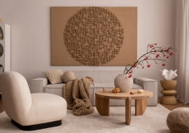 Salon w stylu japandi