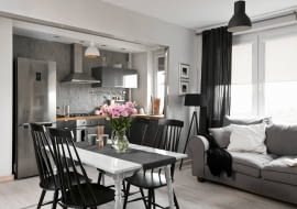 Szare wnętrze, aranżacja wnętrz