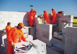 koszt budowy domu, ściany zewnętrzne, beton komórkowy