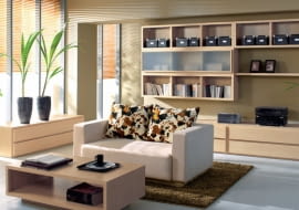 Kolekcja Doors, od lewej: komoda 619 zł, stolik okolicznościowy 299 zł, regał wiszący z trzema półkami 249 zł, witryna 619 zł, regał wiszący z dwiema półkami 159 zł, półka 149 zł, Black Red White