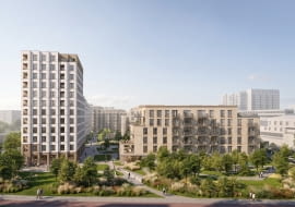 Nowa inwestycja Archicom u zbiegu ulic Postępu i Bokserskiej w Warszawie. Proj. WWAA