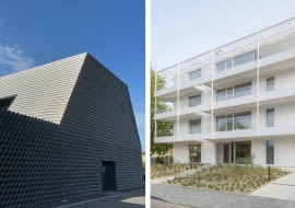 Fot. z lewej: Gambit Office w Gliwicach. Proj. KWK Promes; Fot. z prawej: Promenada we Władysławowie. Proj. ARCHMONDO