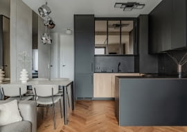 Minimalistyczne mieszkanie dla singla - projekt pracowni Deer Design