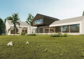 Wisząca stodoła - projekt domu w Ustroniu