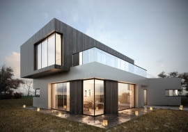 Projekt elewacji i wizualizacja domu jednorodzinnego w Sulejówku dla biura mkarchtekci,