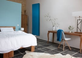 wystrój sypialni, grzejnik, kolory, kolorystyka