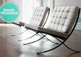 fotel Barcelona; projekt: Ludwig Mies van der Rohe i Lilly Reich