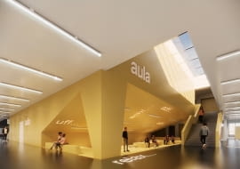 Liceum ogólnokształcące nr CLXIII w Wesołej - hol wejściowy. Proj. plus3-architekci