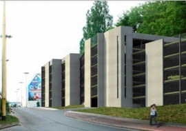 Koncepcja parkingowca przy Teatrze Kana w Szczecinie. Biuro Architektoniczne Rozwarski i Spławski