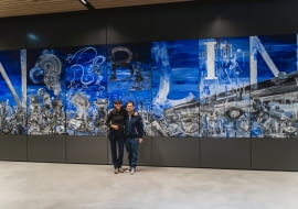 Wielkoformatowy obraz Poli Dwurnik w Fabryce Norblina