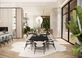 Dom w Beskidach - stefa dzienna. Proj. Tissu