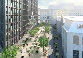 Plac Bałtyk Tower przy budynku starej drukarni Concordia