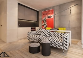 Projekt mieszkania 33m2, Studio Madama