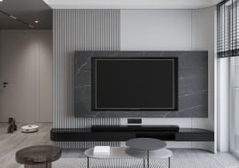 Małe mieszkanie w czerni i bieli