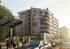 Wizualizacja budynku mieszkalnego przy ulicy Sandomierskiej w Kielcach, projekt: Tera Group