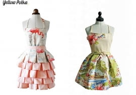 Yellow Polka, fartuszki, fartuszki Yellow Polka, polski projekt, oryginalne fartuszki