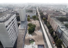 Koncepcja przebudowy Rynku Krowoderskiego w Krakowie; proj. Bartosz Dendura Pracownia Architektoniczna