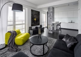 Czarno-biały apartament w minimalistycznym stylu