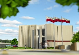 Wizualizacja południowej elewacji muzeum