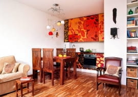 kuchnia, aranżacja, wnętrze, meble, salon