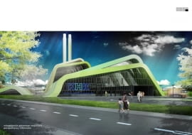 Projekt spalarni - pierwsza nagroda. Autorzy: MANUFAKTURA NR 1 Bogusław Wowrzeczka, TELLER ARCHITEKCI Michał Teller, Filip Łapiński