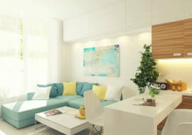 małe mieszkanie, kawalerka, mieszkanie w jasnych kolorach, jak urządzić małe mieszkanie, jak powiększyć małe mieszkanie