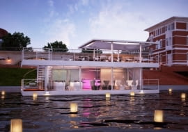 Wizualizacja pływającej restauracji w Gorzowie Wielkopolskim.