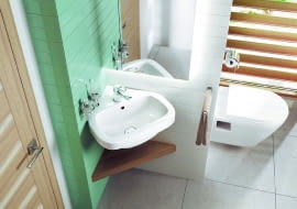 Narożne modele umożliwiają zagospodarowanie kącika, który często pozostaje niewykorzystany. DALIA, ścienna, 46 x 45,5 cm 208 zł Deante