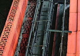 Zbrojenie wieńca stropowego w narożu ścian zewnętrznych