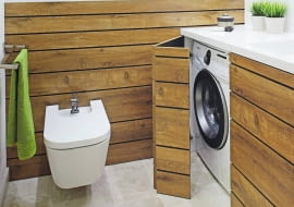 łazienka, pralka, wystrój łazienki, schowki