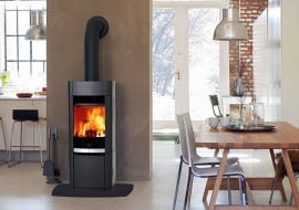 koza, piec kominkowy, ogrzewanie kozą