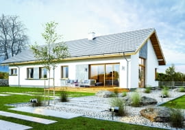 projekt domu parterowego projekty domów parterowych dom parterowy domy parterowe  projekt budowa domu