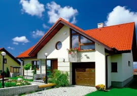 Ściana dwuwarstwowa, wykończona tynkiem cienkowarstwowym