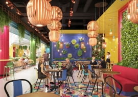 Sky Food - sterfa gastronomiczna w Sky Tower we Wrocławiu. Proj. Chapman Taylor