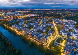 Widok na urbanistykę części osiedla Olimpia Port