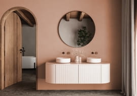 Caramelized to idealny wybór do łazienki stylizowanej na wnętrze z południowych regionów Europy.