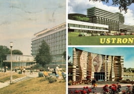 Fot z lewej: Sanatorium Bałtyk; z prawej u góry: Sanatorium i Szpital Uzdrowiskowy Równica; Z prawej na dole: akład Przyrodoleczniczy w Kołobrzegu 1967-1968