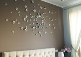 sypialnia, ściana, dekoracja