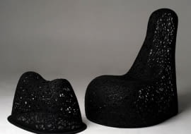 meble z lawy wulkanicznej; proj. Maffam Freeform