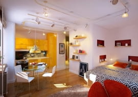 Kolorowe mieszkanie w Petersburgu - salon.