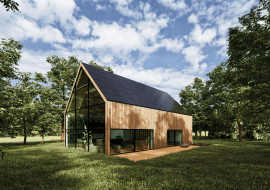 Nagroda główna konkursu "Dom Przyszłości. Najlepszy projekt SunRoof 2020": Wooden Eco-House in the Forest. Proj. Adam Piaseczyński