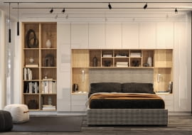 Kolekcję mebli do sypialni Sleep Varia można rozbudować o dodatkowe elementy – stoliki nocne, szafy i regały.