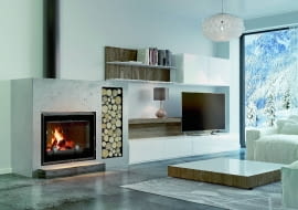 Wkład wykonany z żeliwa o grubości ścianki 8 mm przeznaczony do montażu w instalacji z dystrybucją gorącego powietrza