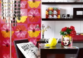 Wnętrze w stylu pop art.